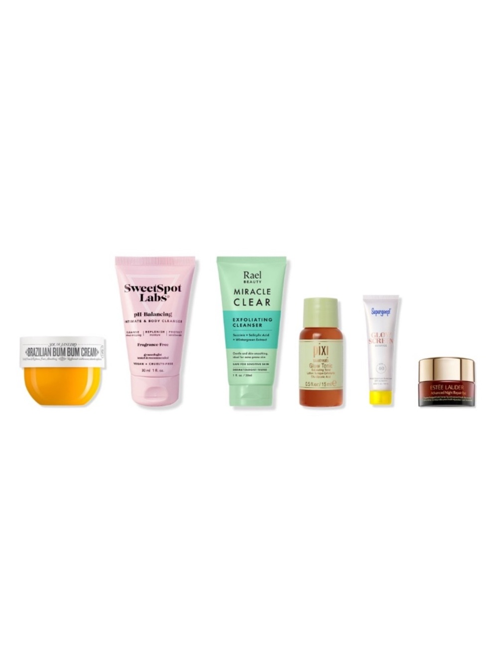 Ulta Beauty Sample Set Sol de Janeiro Estee Lauder Supergoop Pixi Rael